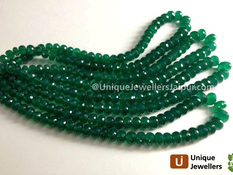 Green Onyx Micro Faceted Roundelle Beads